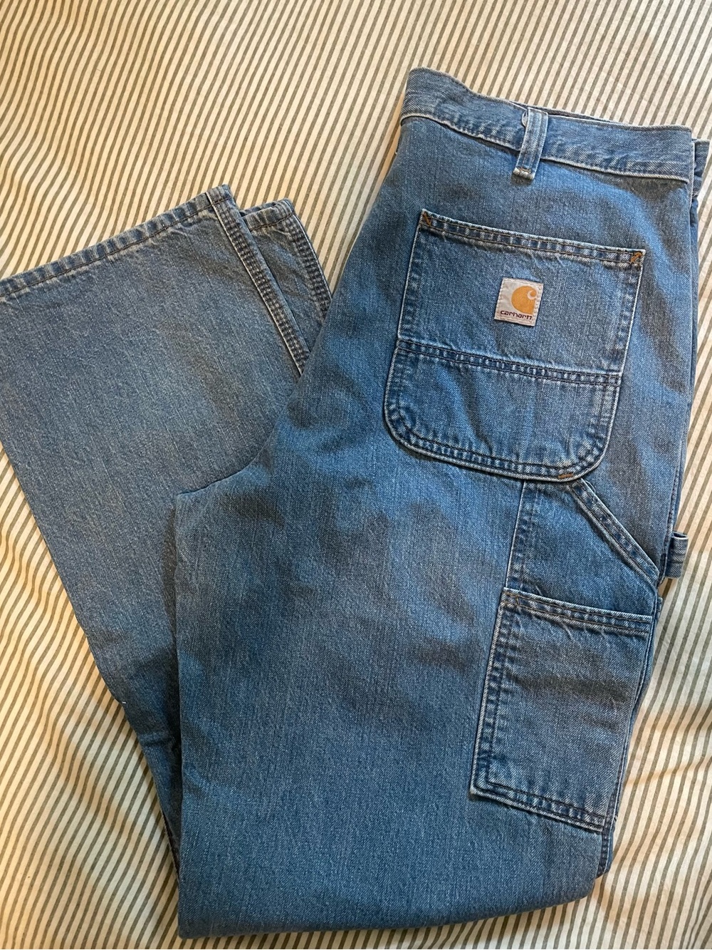 Carhartt Men’s Blue Loose Fit Carpenter Work Jeans